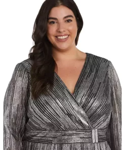 R & M Richards 1Pc Long Dress W 3 4 Sleeve Surplice Bodice And Waistband Overlay Drape Skirt -R & M Richards Shop Belk 100