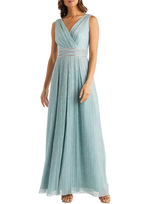 R & M Richards Women's Long Crinkle Pleated Sleeveless Dress 7 R & M Richards Women's Long Crinkle Pleated Sleeveless Dress - Image 5