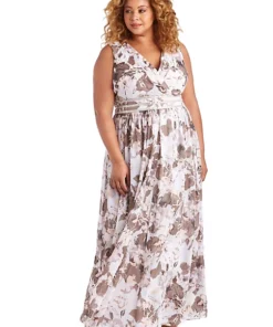 R & M Richards 1Pc Rhinestone Detail Wrap Fress With Overskirt -R & M Richards Shop Belk 11