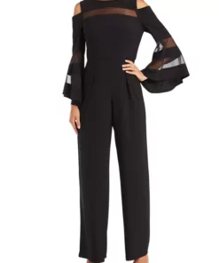 R & M Richards Women's Cold Shoulder Jumpsuit