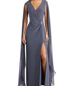 R & M Richards Women's Chiffon Duster Cape Dress