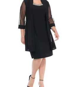 R & M Richards 2Pc Print Jacquard Clip Chiffon Jacket Dress -R & M Richards Shop Belk 14