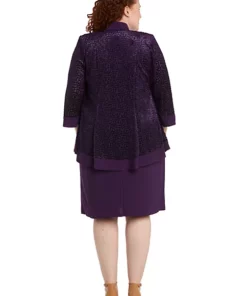 R & M Richards 2Pc Banded Burn Out Clip Velvet Chiffon Jacket Dress -R & M Richards Shop Belk 151