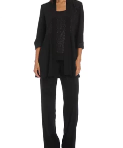 R & M Richards Women's 2 Piece Glitter Trim Pant Set -R & M Richards Shop Belk 165