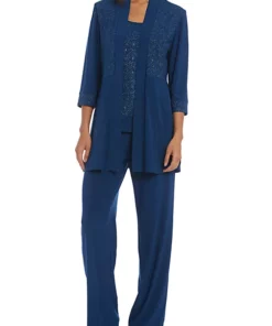 R & M Richards Women's 2 Piece Glitter Trim Pant Set -R & M Richards Shop Belk 166