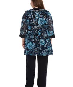 R & M Richards 2Pc Mock Print Power Mesh W Foil And Ity Pant Set -R & M Richards Shop Belk 169