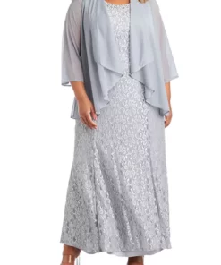 R & M Richards Plus Size 2-Piece Flyaway Jacket A-Line Dress Set -R & M Richards Shop Belk 19