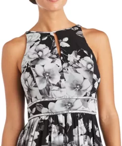 R & M Richards Petite Long Print Chiffon Halter Dress -R & M Richards Shop Belk 194