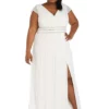 R & M Richards 1Pc Portrait Collar Dress With Rhinestone Waist Detail -R & M Richards Shop Belk 213