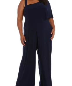 R & M Richards Plus Size Jumpsuit with Straps