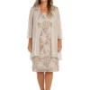 R & M Richards 2Pc Matte Jersey Chiffon And Emb Sequin Yoke Swing Jacket Dress -R & M Richards Shop Belk 239