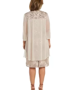 R & M Richards 2Pc Matte Jersey Chiffon And Emb Sequin Yoke Swing Jacket Dress -R & M Richards Shop Belk 241