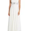 R & M Richards Women's Beaded Waist Chemise Long Dress
