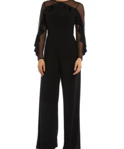 R & M Richards Women's Long Sleeve Ruffle Jumpsuit -R & M Richards Shop Belk 275