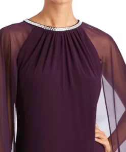 R & M Richards Women's Sheath Dress with Beaded Jewel Neck and Long Cape 9 R & M Richards Women's Sheath Dress with Beaded Jewel Neck and Long Cape -R & M Richards Shop Belk 281