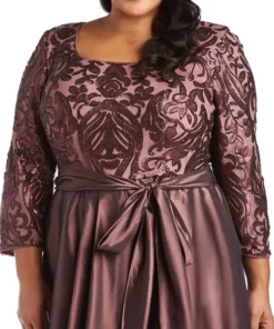 R & M Richards Plus Size Embellished Sequin High Low Party Dress -R & M Richards Shop Belk 286