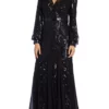 R & M Richards Women's Embroidered Blouson Sleeve Wrap Dress