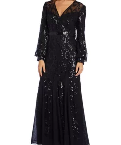 R & M Richards Women's Embroidered Blouson Sleeve Wrap Dress -R & M Richards Shop Belk 290