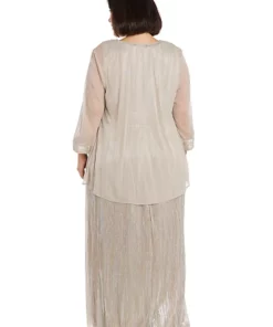 R & M Richards 2Pc Cascade Front Jacket Over Surplice Bodice Long Dress With Full Skirt -R & M Richards Shop Belk 297