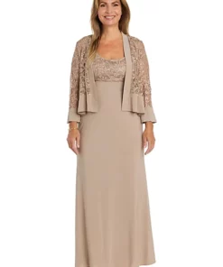 R & M Richards 2Pc Flyaway Sleeve And Empire Waist Jacket Dress