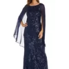 R & M Richards 1Pc Capelet Emb Butterfly Sleeve Sequin Panel Dress -R & M Richards Shop Belk 304