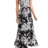 R & M Richards Women's Long Printed Chiffon Halter Dress -R & M Richards Shop Belk 312