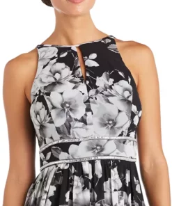 R & M Richards Women's Long Printed Chiffon Halter Dress -R & M Richards Shop Belk 314