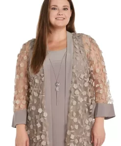 R & M Richards 2Pc Bell Sleeve 7/8 Jacket Over Shift Dress -R & M Richards Shop Belk 325