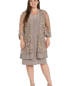 R & M Richards 2Pc Bell Sleeve 7/8 Jacket Over Shift Dress -R & M Richards Shop Belk 326