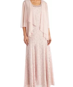 R & M Richards Women's Flyaway Sheer Jacket Dress