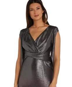 R & M Richards 1Pc Long Cold Shoulder Drape Back Twist Front Dress -R & M Richards Shop Belk 334