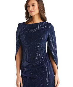 R & M Richards 1Pc Back Drape Sleeves Side Drape Dress -R & M Richards Shop Belk 337