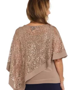 R & M Richards 1 Piece Mock Lace Poncho Over Ity Tank Top -R & M Richards Shop Belk 350