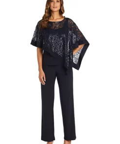 R & M Richards 1 Piece Mock Lace Poncho Over Ity Tank Top -R & M Richards Shop Belk 351