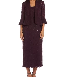 R & M Richards Long Lace Jacket Dress -R & M Richards Shop Belk 375