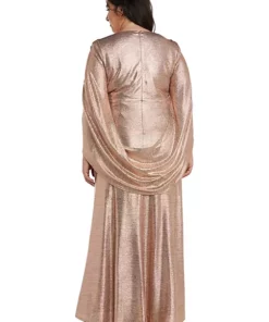 R & M Richards 1Pc Long Cold Shoulder Drape Back Twist Front Dress -R & M Richards Shop Belk 388