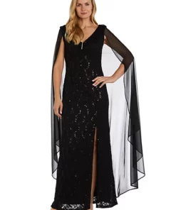 R & M Richards 1Pc Long Mjc And Lace Duster Capelet Pinch Front Dress -R & M Richards Shop Belk 406