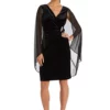 R & M Richards 1Pc Chiffon Duster Cape Surplice Velvet Wrap Dress -R & M Richards Shop Belk 411