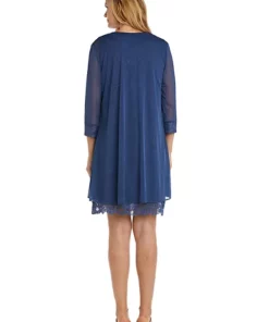 R & M Richards 2Pc Beaded Neck Detail Pleated Lace And Mjc Jacket Dress -R & M Richards Shop Belk 415