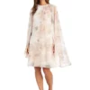 R & M Richards 1Pc Print Lurex Chiffon Cape Dress With Rhinestone Neck Detail -R & M Richards Shop Belk 431