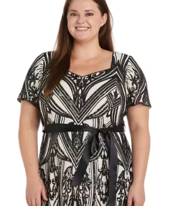 R & M Richards 1Pc Sweetheart Neck Emb Sequin Panel Godet Dress -R & M Richards Shop Belk 56