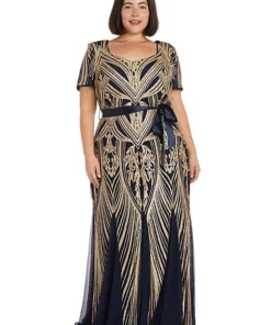 R & M Richards 1Pc Sweetheart Neck Emb Sequin Panel Godet Dress -R & M Richards Shop Belk 57