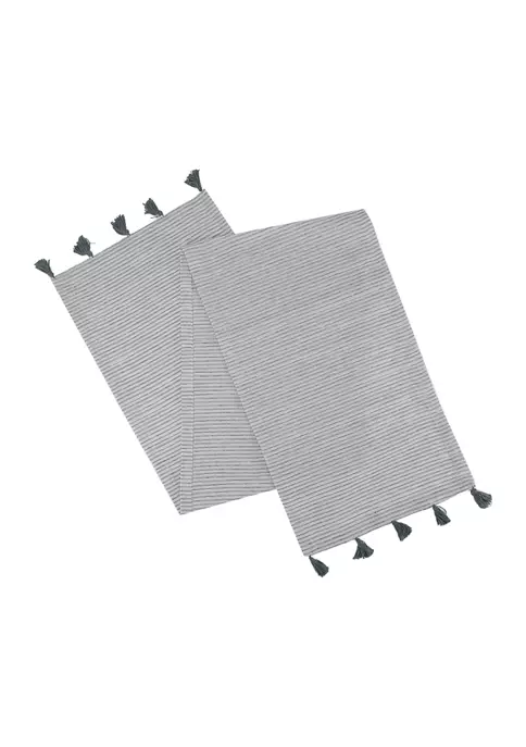 Arlee Home Fashions Inc.™ Textured Ticking Table Runner 4 Arlee Home Fashions Inc.™ Textured Ticking Table Runner - Image 2