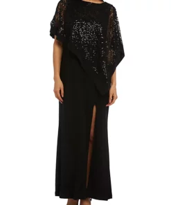 R & M Richards Lace Poncho Overlay Gown -R & M Richards Shop Belk 7