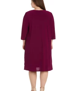 R & M Richards 2Pc Metallic Pb Rib Knit And Ity Swing Jacket Dress