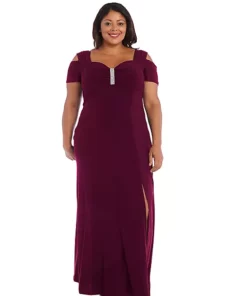 R & M Richards 2Pc Stripe Dot Sequin Lace And Ity Jacket Dress