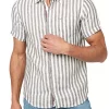 BUFFALO DAVID BITTON® Short Sleeve Vertical Stripe Suri Woven Button Down Shirt -R & M Richards Shop Belk 854