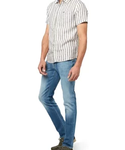 BUFFALO DAVID BITTON® Short Sleeve Vertical Stripe Suri Woven Button Down Shirt -R & M Richards Shop Belk 856