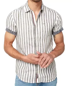 BUFFALO DAVID BITTON® Short Sleeve Vertical Stripe Suri Woven Button Down Shirt -R & M Richards Shop Belk 857