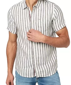 BUFFALO DAVID BITTON® Short Sleeve Vertical Stripe Suri Woven Button Down Shirt -R & M Richards Shop Belk 858